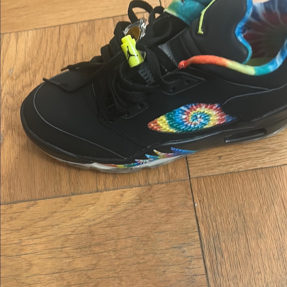 Jordan Black and Blue Sneakers with Vibrant Accents